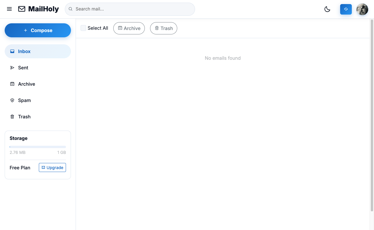 Niederrad Email Dashboard-Screenshot
