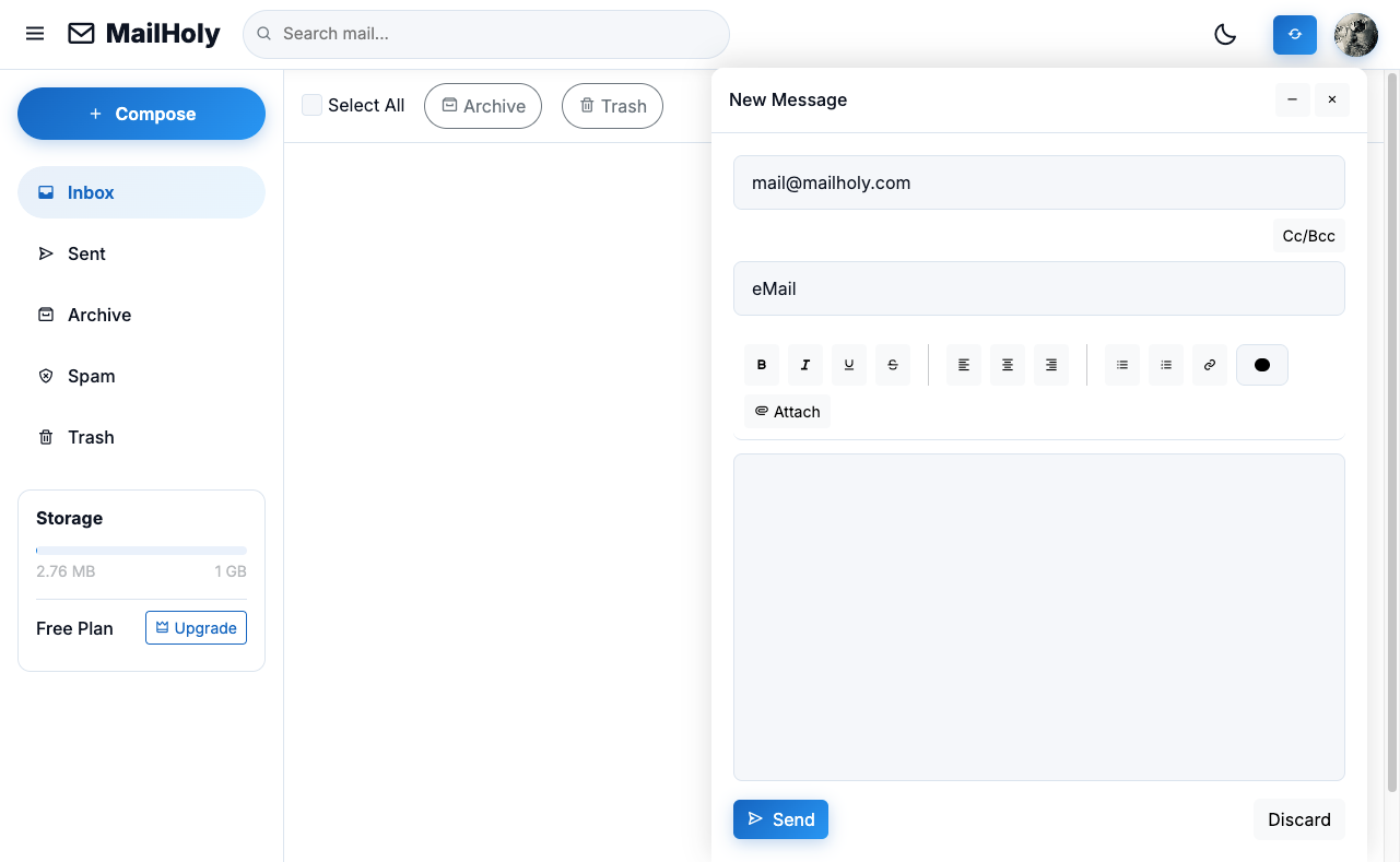 Niederrad Email Dashboard-Screenshot 2